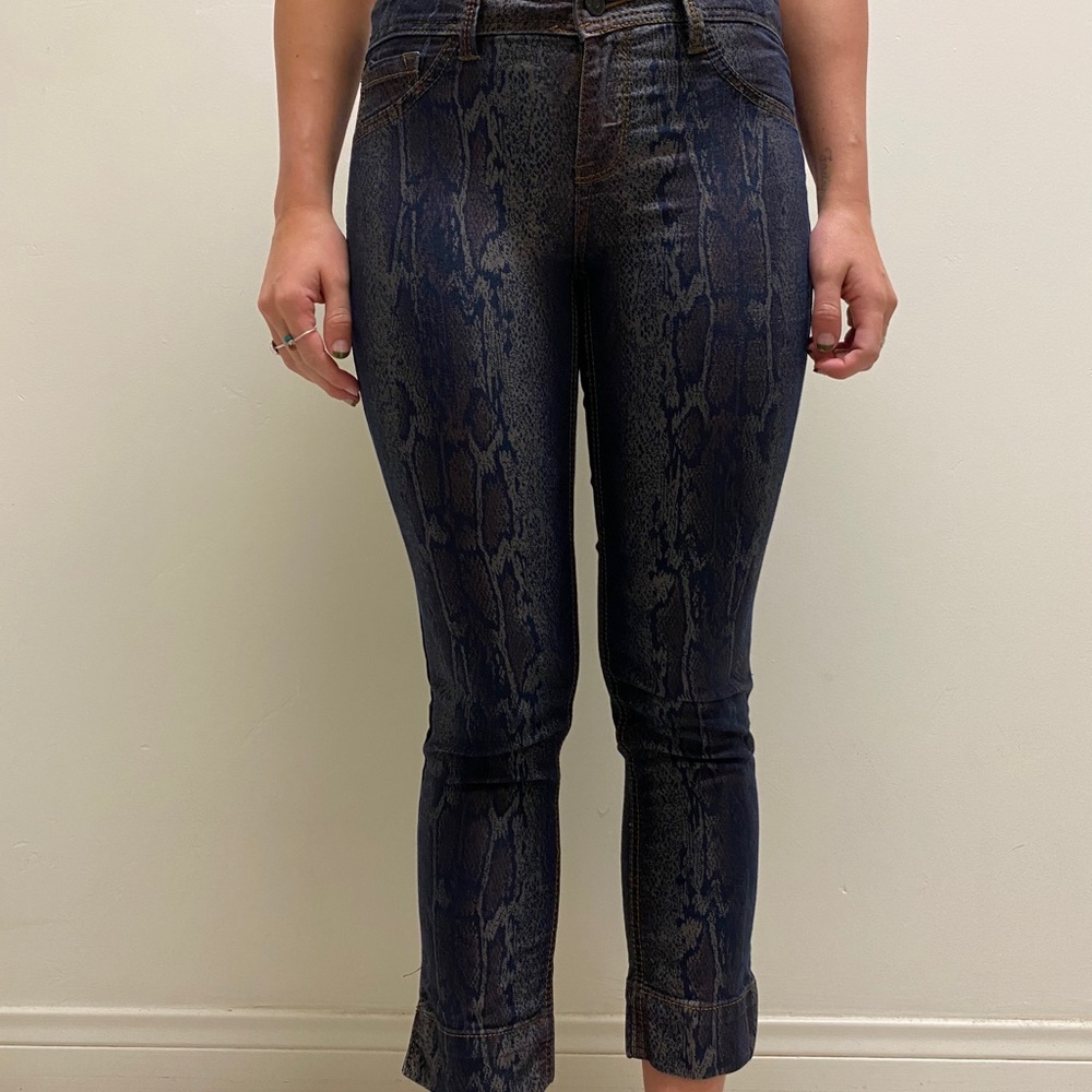 Snake print jeans